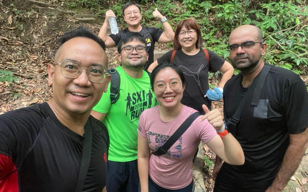 Team hiking at Moon Gate Penang
